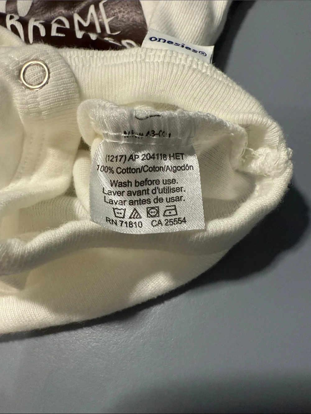 Gerber White Baby Onesie with Brown 'Home Brewed' Graphic